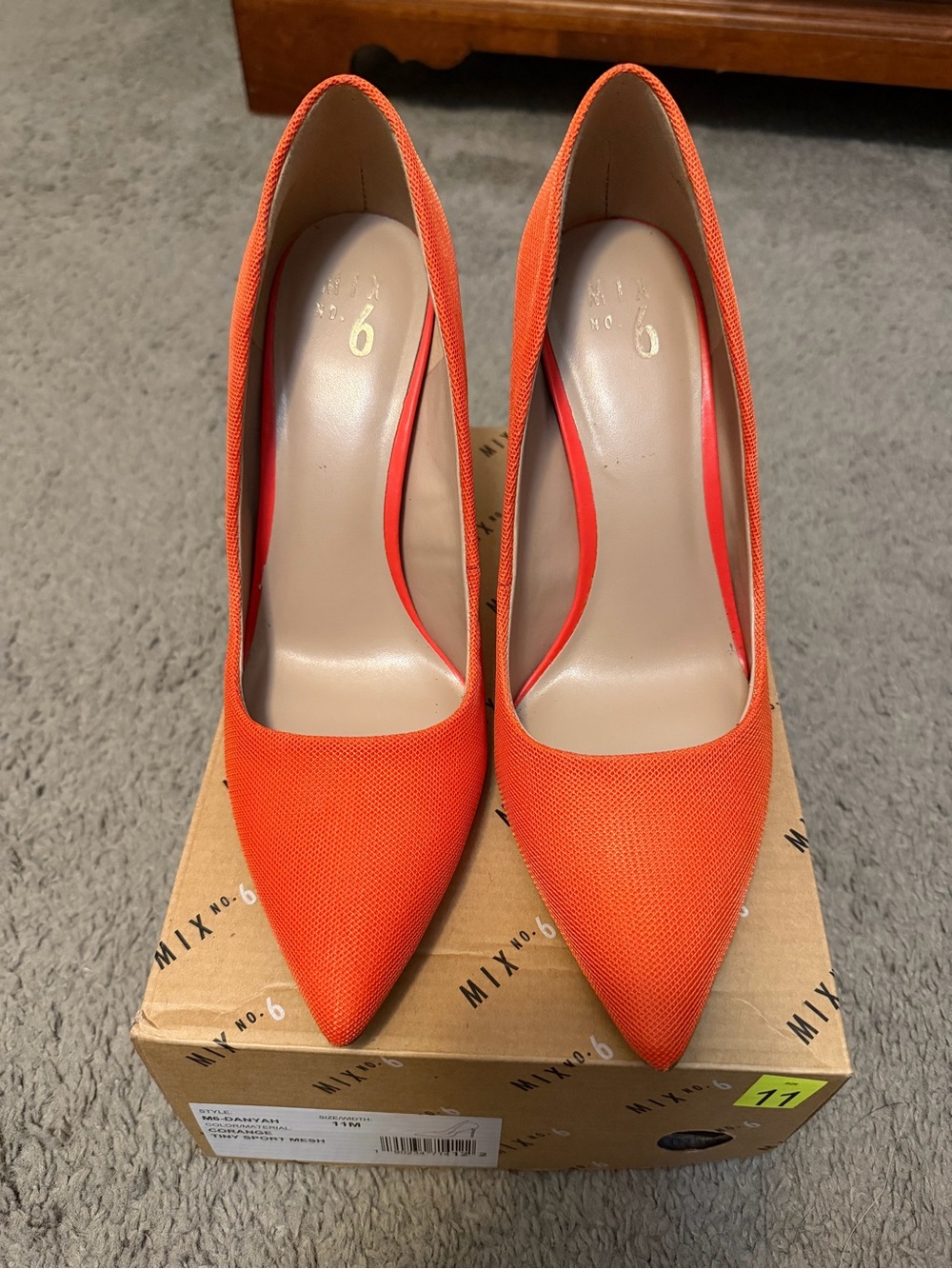 Mix No. 6 Bright Orange Pointed Toe Pumps